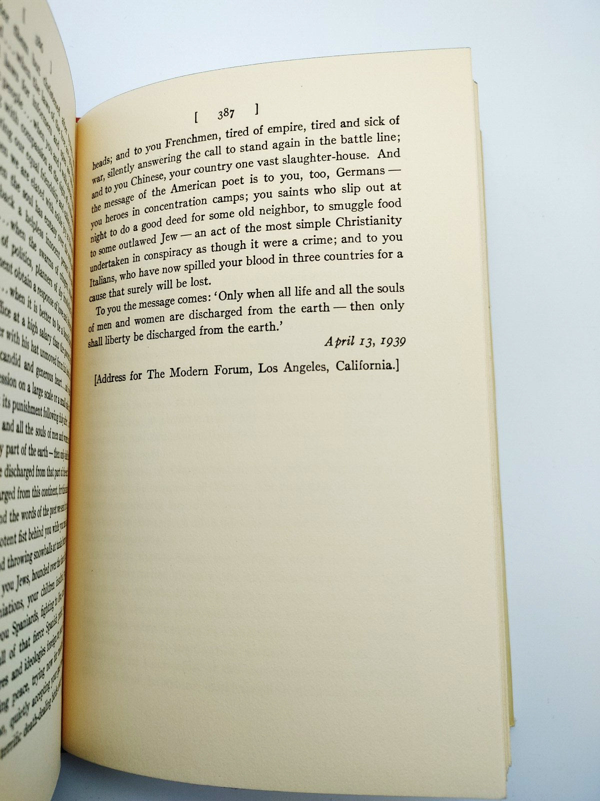 Page 387 on resistance from the first edition of Dorothy Thompson's Let the Record Speak (1939)