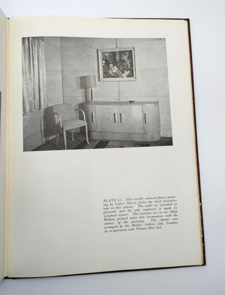 Photograph of a seating area from the first edition of Patmore's Colour Schemes & Modern Furnishing (1945)