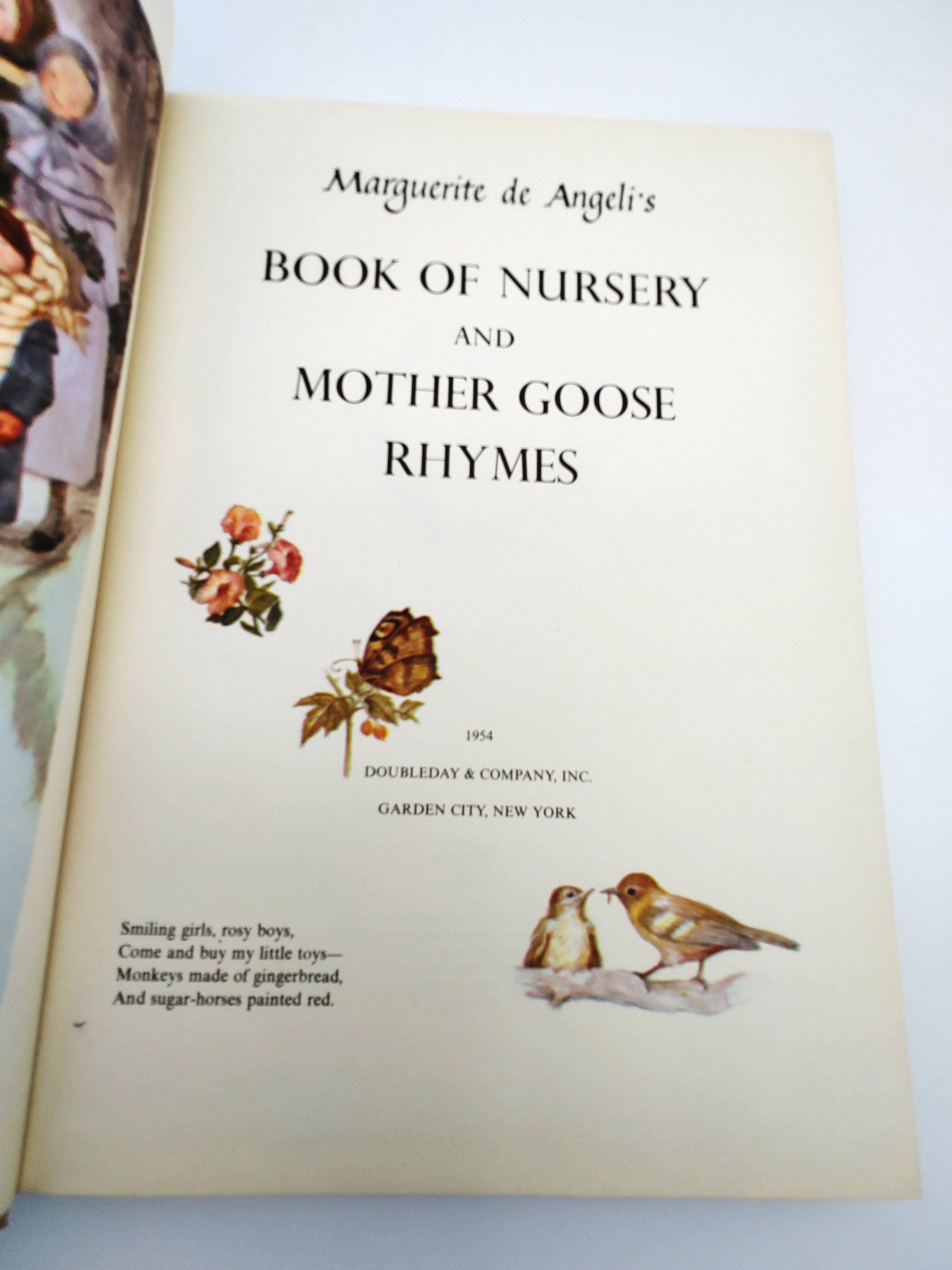 Title page of Book of Nursery and Mother Goose Rhymes (1954)