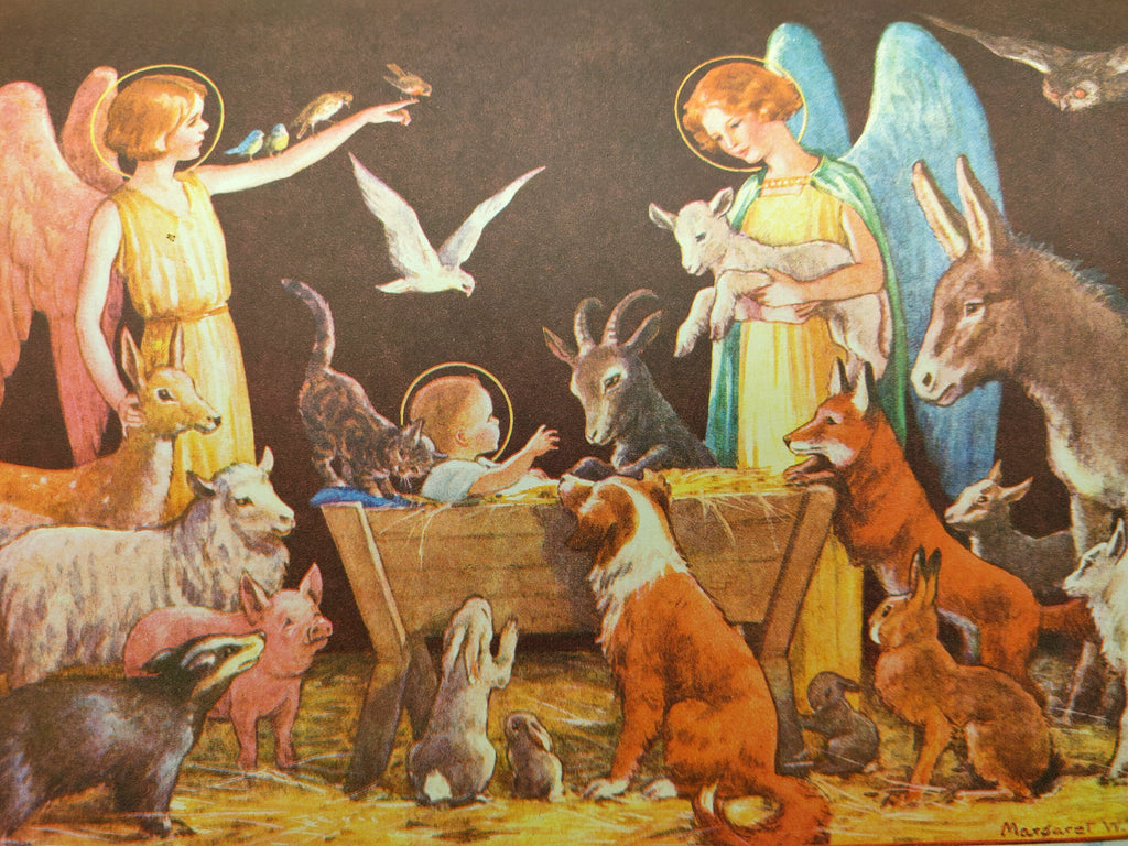 Illustration of the nativity from The Margaret Tarrant Christmas Book (1940)