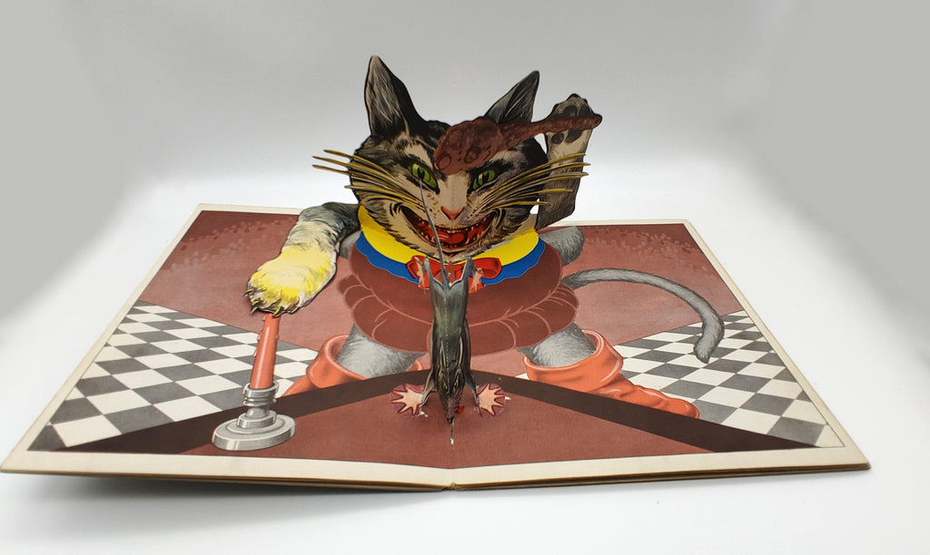 Pop-up illustration of Puss in Boots from the Blue Ribbon Puss in Boots (1934)