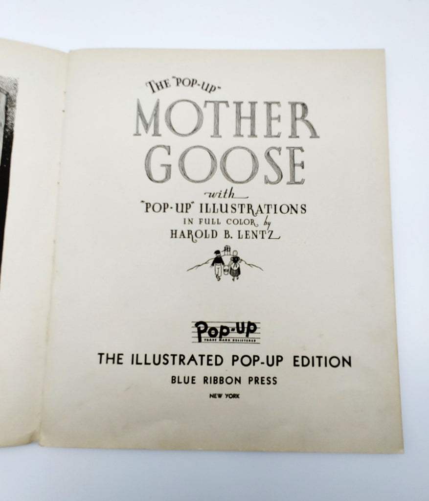 Title page from the first edition of Blue Ribbon's Mother Goose (1934)