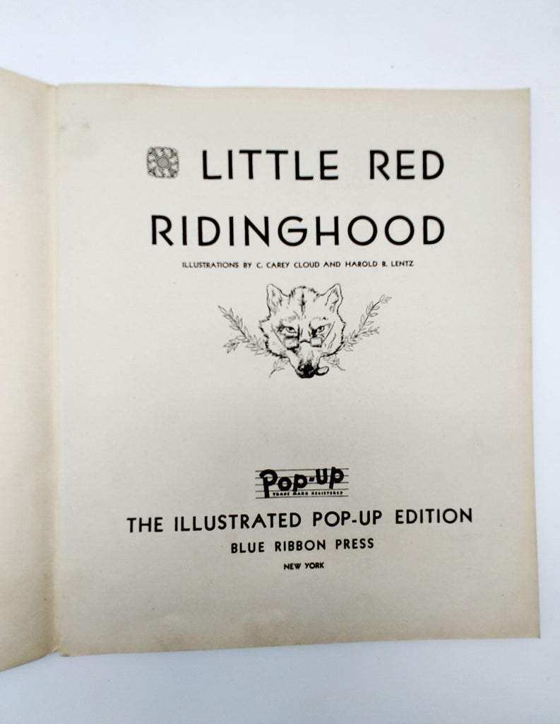 Title page of the first edition of Blue Ribbon's Little Red Ridinghood (1934)