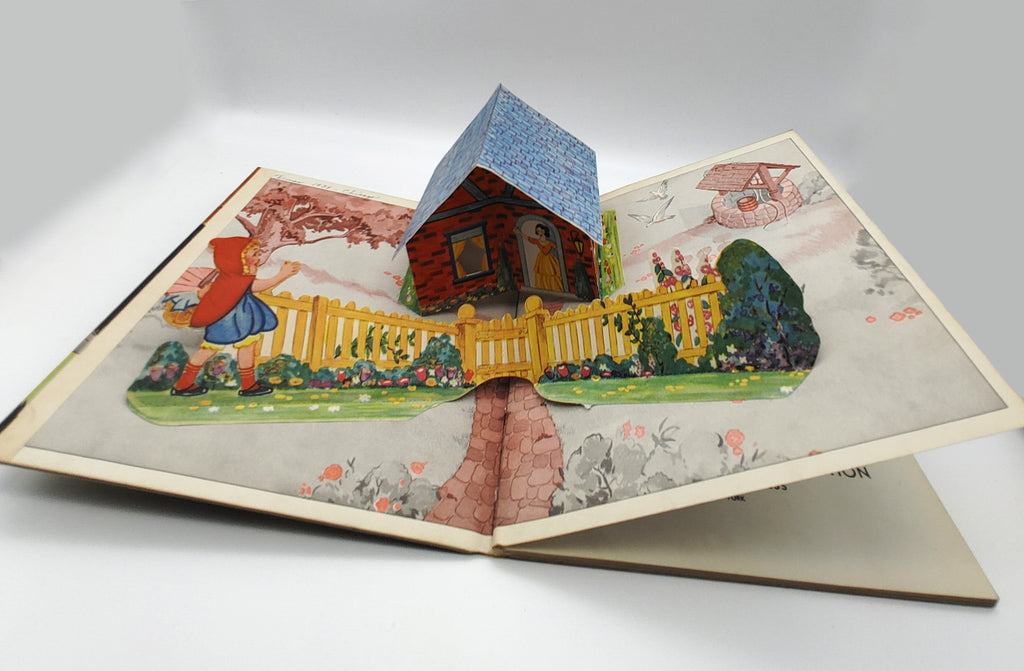 Pop-up illustration of Little Red Riding Hood from Blue Ribbon's Little Red Ridinghood (1934)