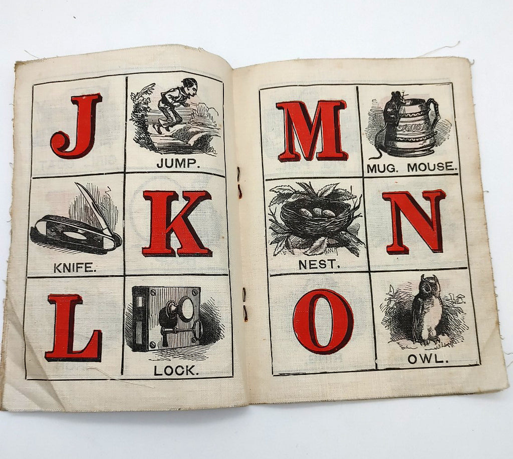 Alphabet pages (J through O) of The Little ABC Book (1884)