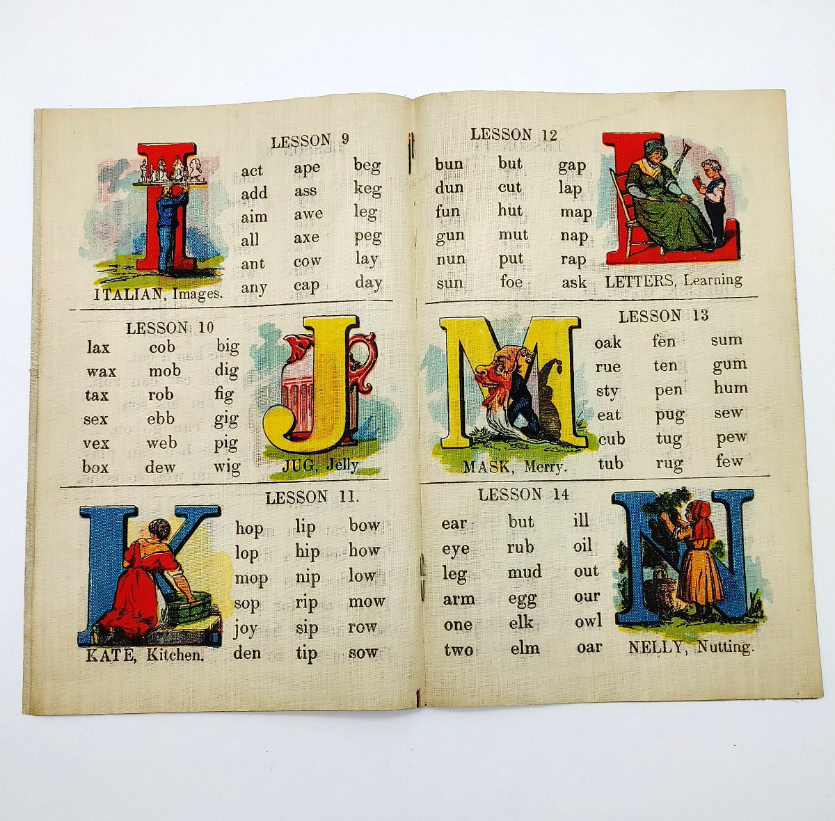 Alphabet page from Linen Nursery ABC and Simple Speller (1905)