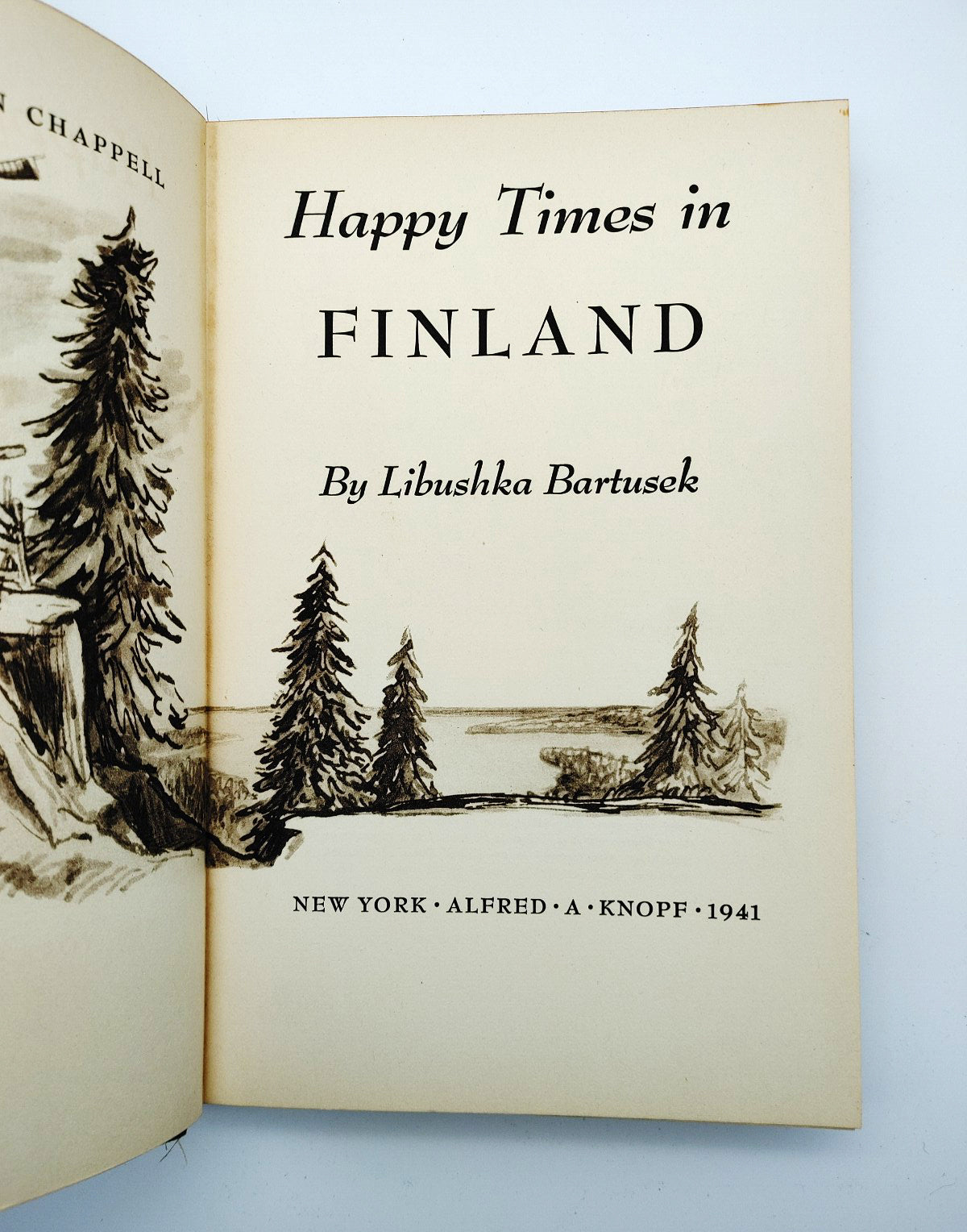 Title page of Libushka Bartusek's Happy Times in Finland (1941)