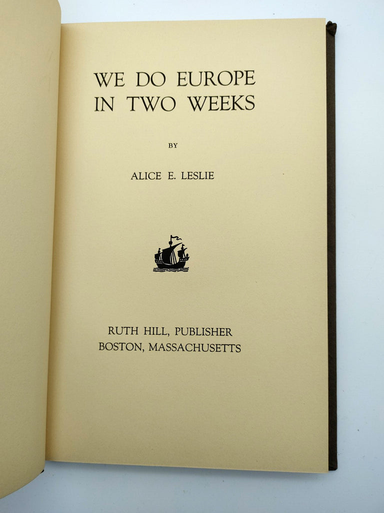Title page of Alice Leslie's We Do Europe in Two Weeks (1937)