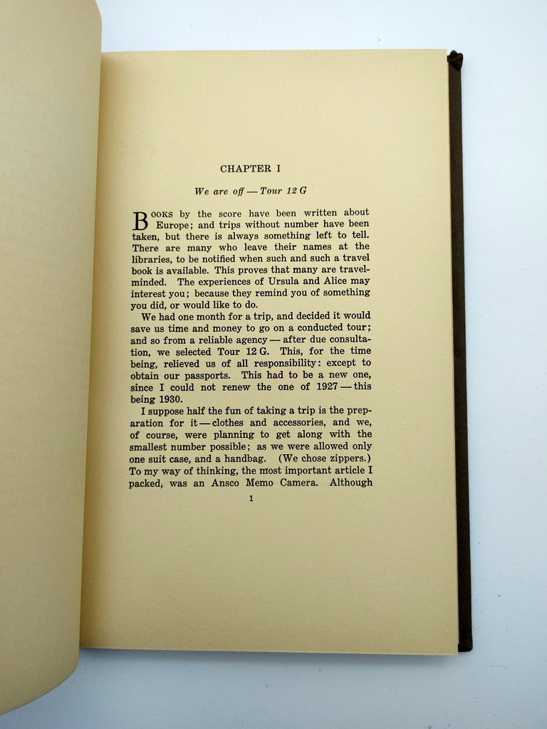 Text page from Chapter 1 of Alice Leslie's We Do Europe in Two Weeks (1937)