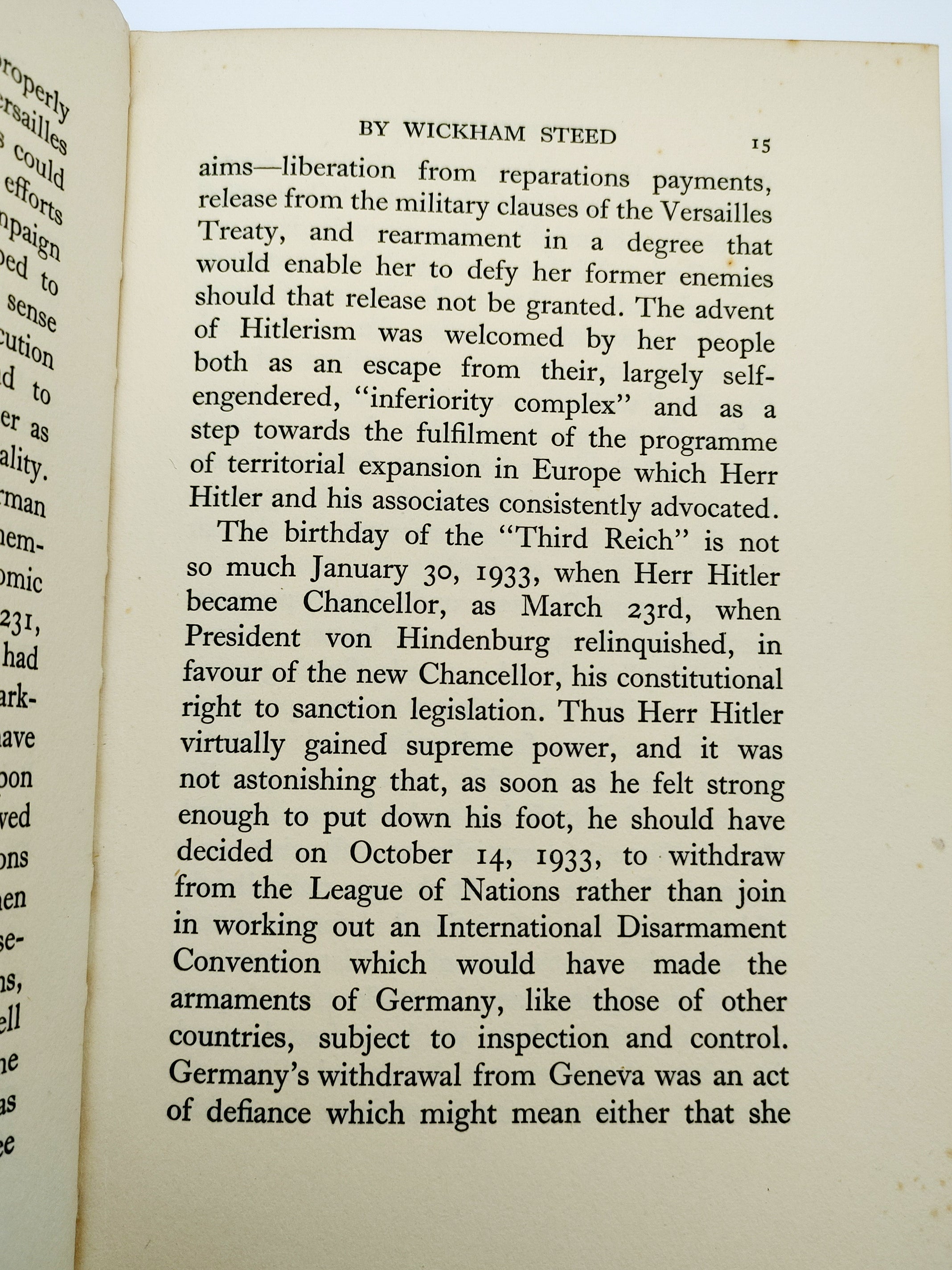 Text page featuring Wickham Steed's Introduction to Lehmann-Russbueldt's Germany's Air Force (1935)