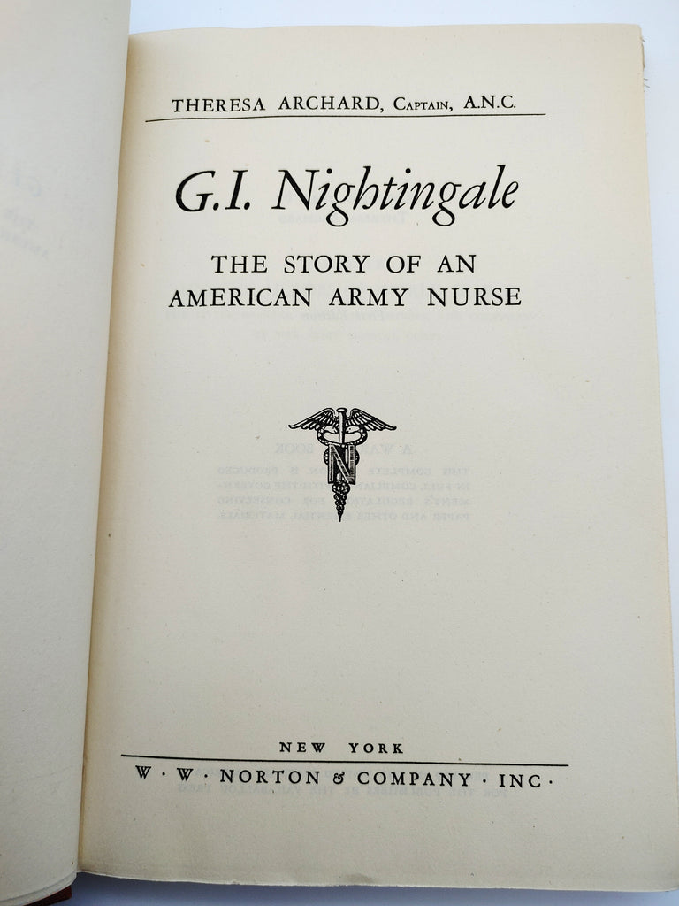 Title page from the first edition of Theresa Archard's G.I. Nightingale (1945)
