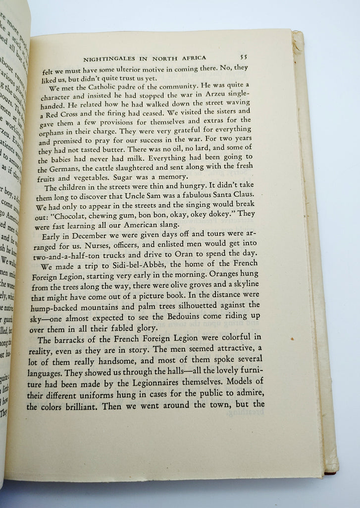 Page describing the situation abroad at Christmas during World War II from the first edition of Theresa Archard's G.I. Nightingale (1945)