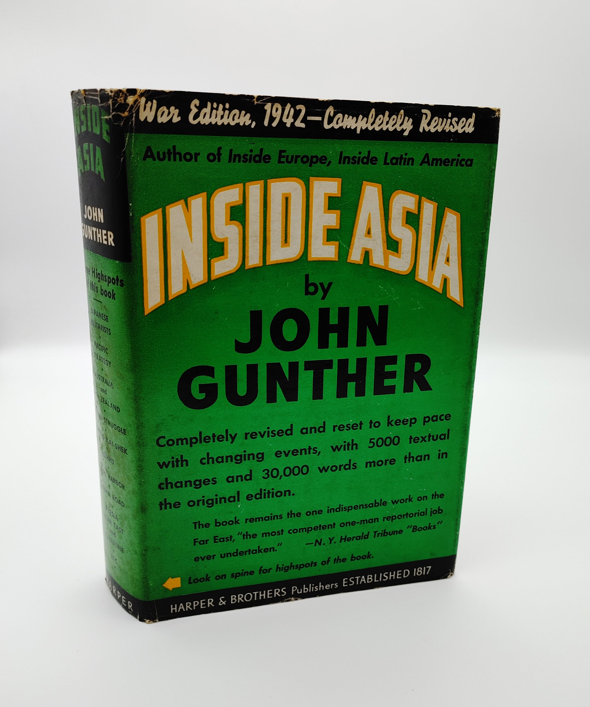 War edition of John Gunther's Inside Asia (1942)