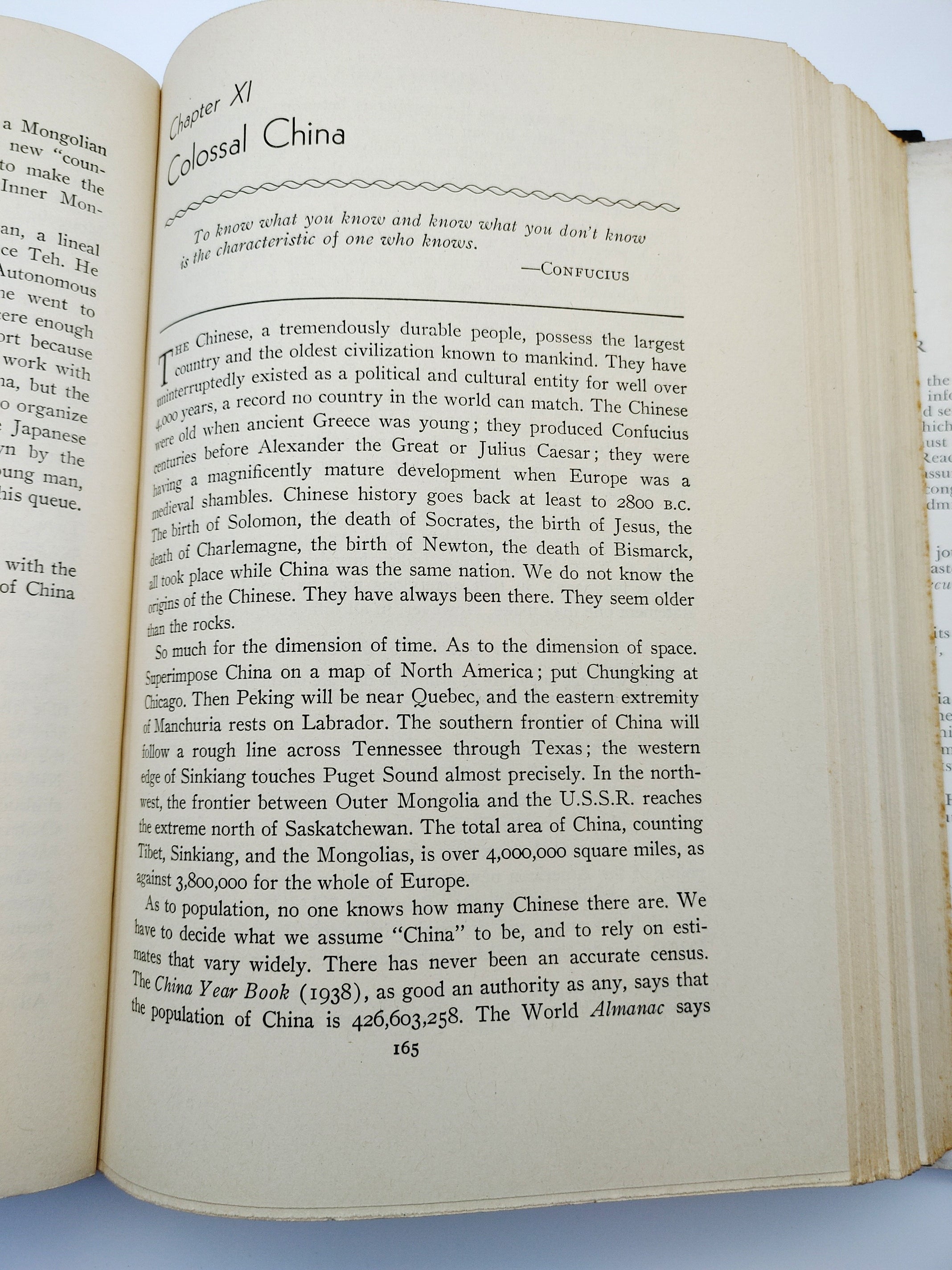 Text page on China from the war edition of John Gunther's Inside Asia (1942)