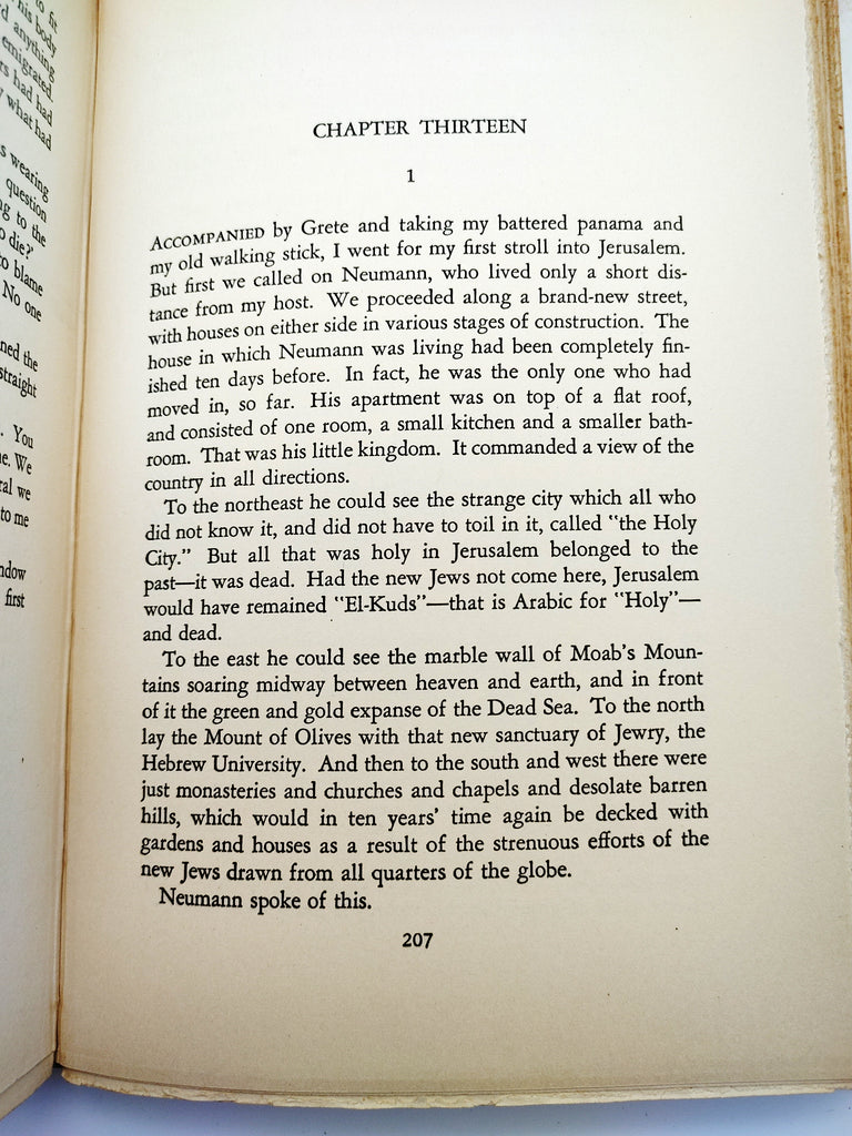 Text page about Jerusalem from the first edition of Going Home (1938)