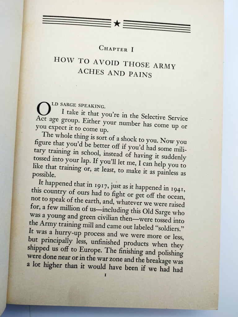 First text page talking about physical fitness of the first edition of Old Sarge's How to Get Along in the Army (1942)