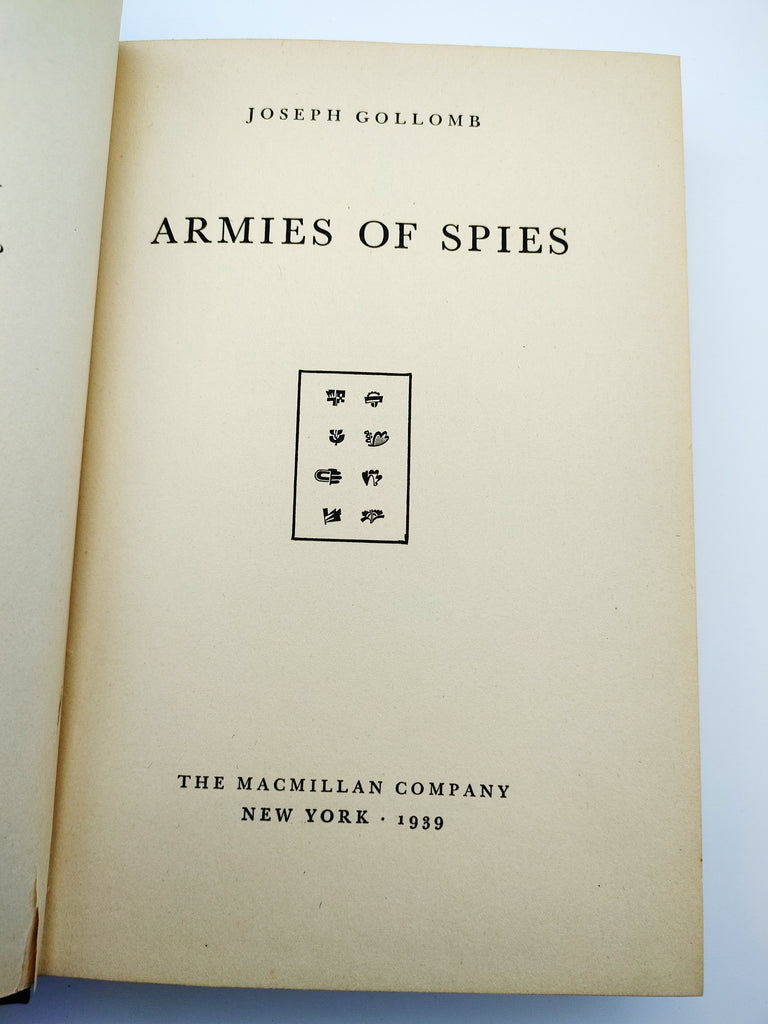 Title page of Joseph Gollomb's Armies of Spies (1939)