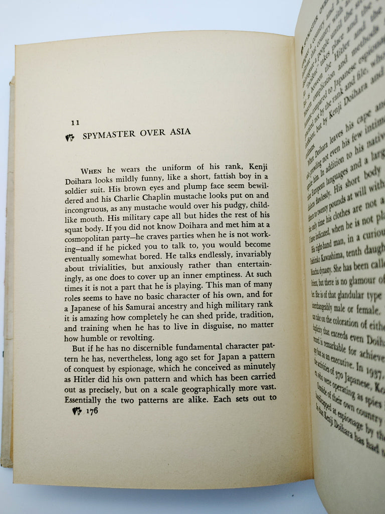 Text page about Japanese spymaster Kenji Doihara from Armies of Spies (1939)