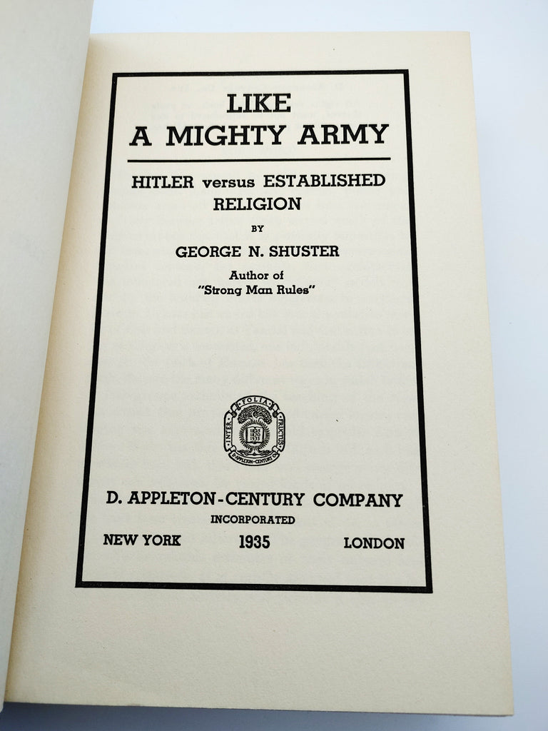 Title page of George Shuster's Like a Mighty Army (1935)