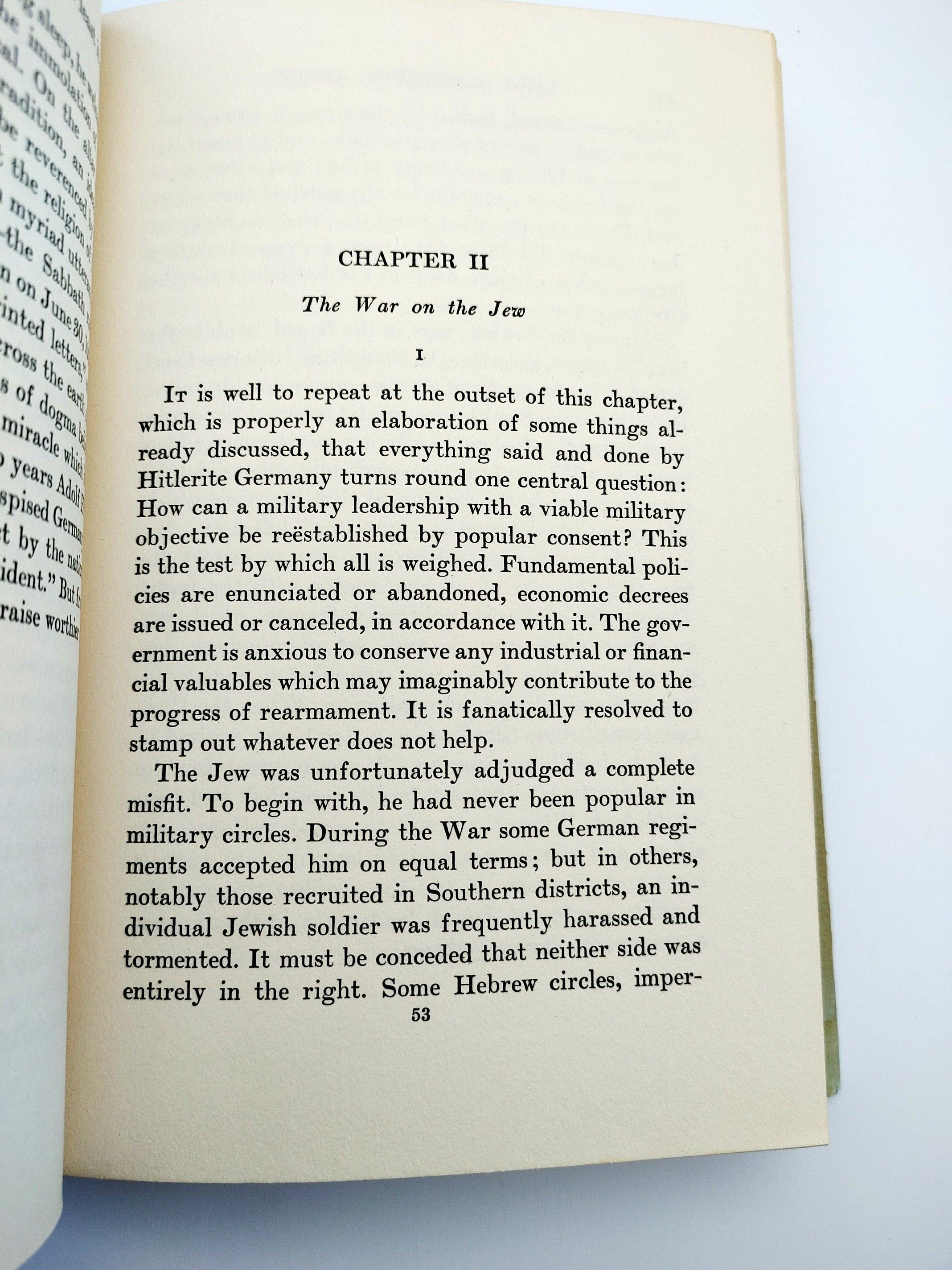 Text page on Jewish persecution from George Shuster's Like a Mighty Army (1935)