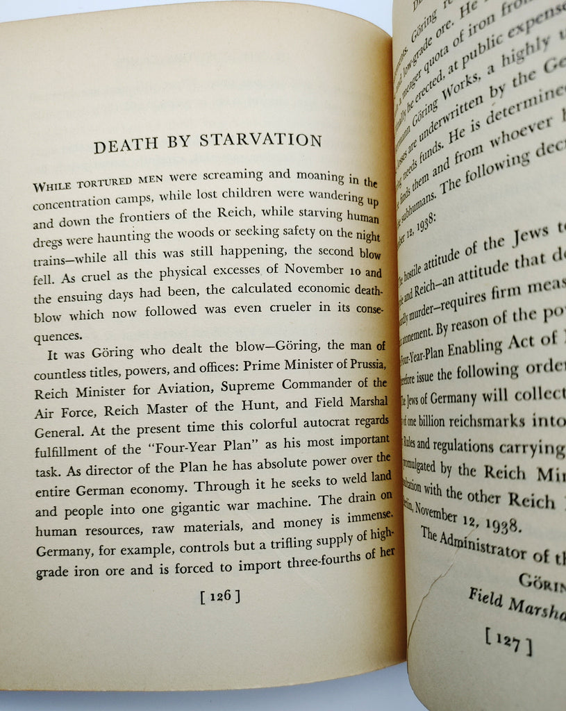 Text page on murder of the Jews by starvation during World War II from the first edition of Konrad Heiden's The New Inquisition (1939)