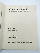 Title page of Varian Fry's War Atlas (1940)