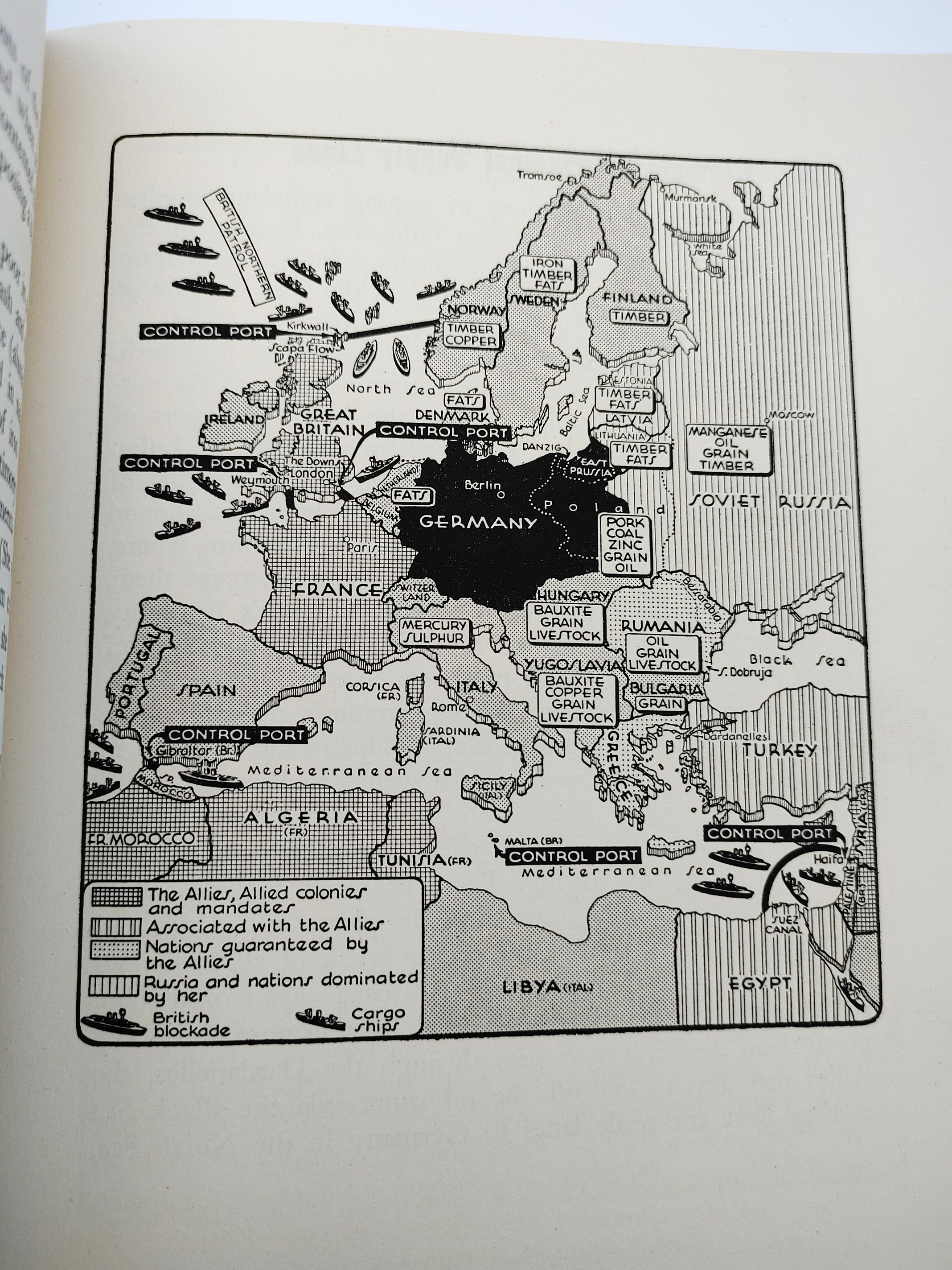 Map of Allied country, Axis countries, and Soviet countries from Varian Fry's War Atlas (1940)