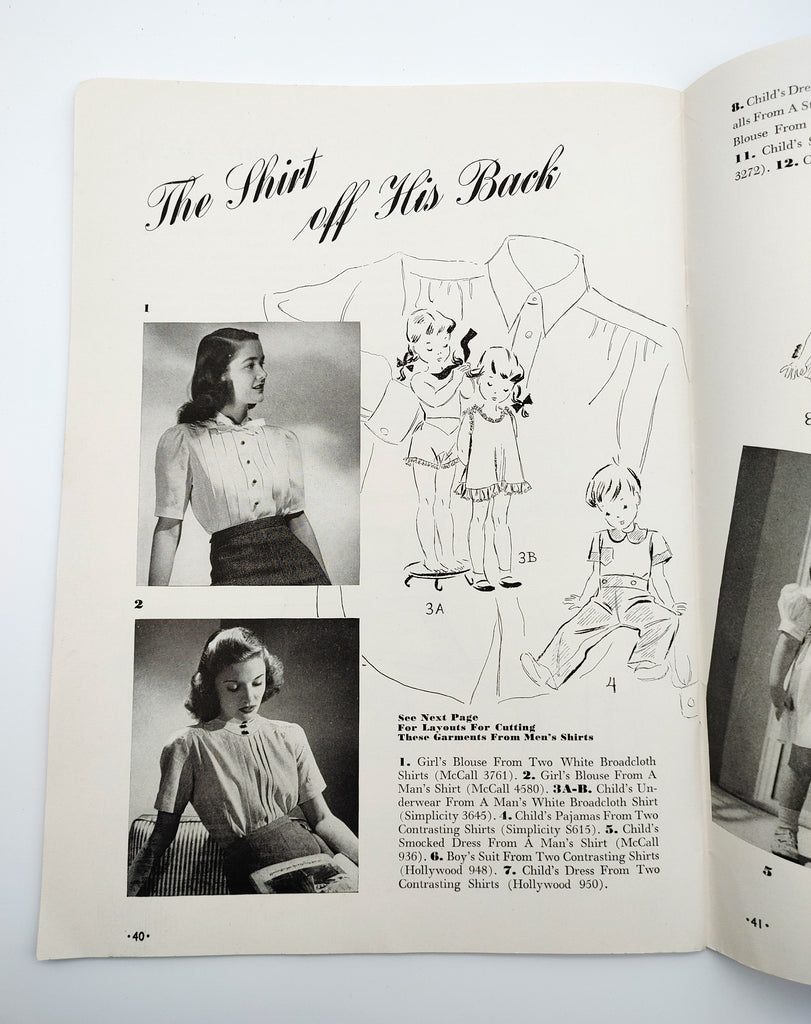 Men's dress shirt alteration from Make and Mend for Victory (1942)