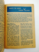 Page from 500 War-Time Saving Secrets (1943) about how to preserve nutrients--vitamins and minerals--in food